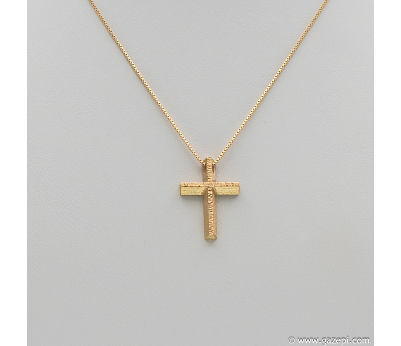 Χειροποίητος σταυρός σε χρυσό 18 καρατίων (τιμή χωρίς αλυσίδα).
