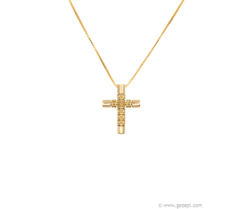 Handcrafted cross in 18K gold(the chain is not included).
