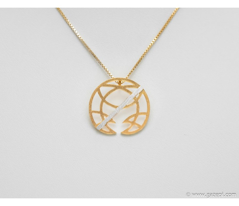 "Cancel Cancer" Handcrafted pendant in gold plated silver 925.