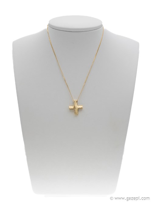 Handcrafted Cross, Gold k18.