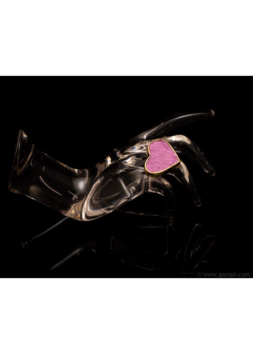 Χειροποίητο Δαχτυλίδι, Αχάτης σε ροζ χρώμα, Χρυσός Κ18