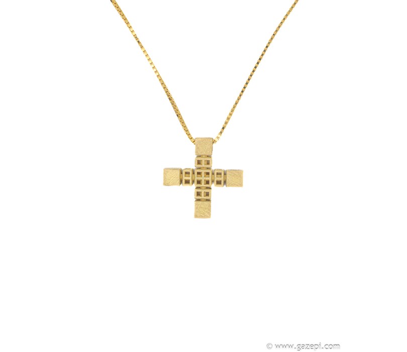 Handcrafted cross in 18K gold(the chain is not included)